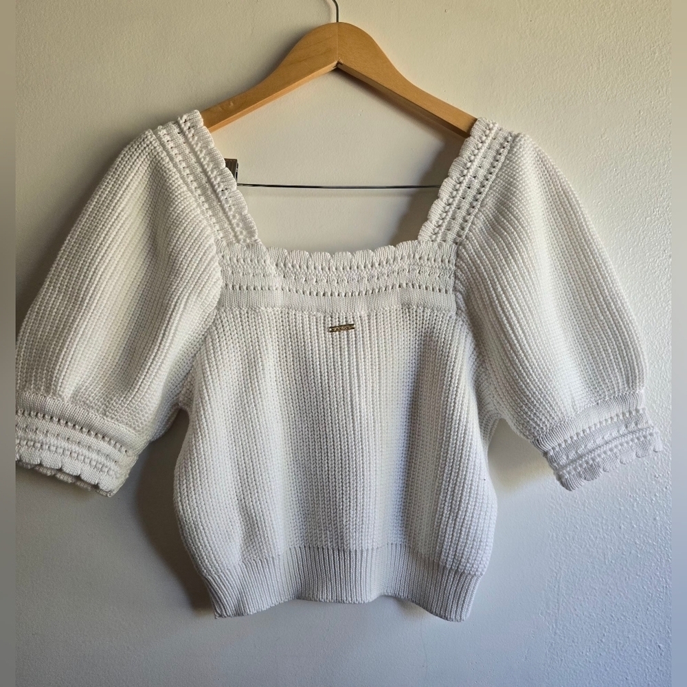 NWT! Cleobella, Rowan Sweater Top, Ivory, MSRP $198.00 - Picture 6 of 11